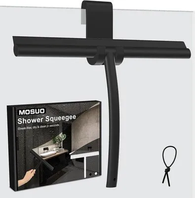 Productafbeelding van Famanu siliconen douchewisser - zwart - 28 cm