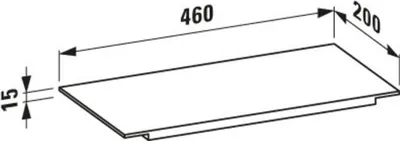 Image de LAUFEN Kartell Tablette pour lavabo, L/P/H : 460/200/15 mm, H3853310840001