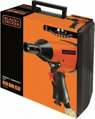 Produktbild von Black & Decker Druckluft Schlagschrauber-Set 10 Steckaufsätze Koffer 6,3 bar