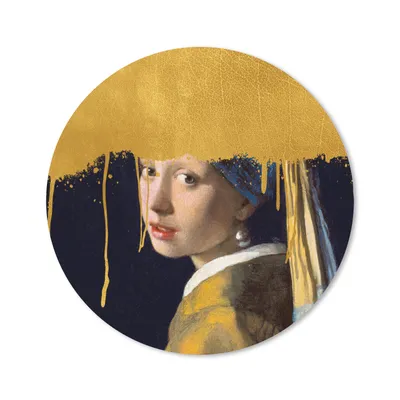 Produktbild von MuchoWow® Mauspad Mousepad Mädchen mit einem Perlenohrring - Gold - Vermeer 20x20 cm - Mousepads - Maus Mat - Pad - Mausunterlage - Schreibtischmatte