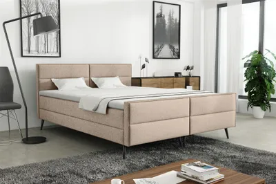 Produktbild von Boxspringbett Schlafzimmerbett GRANADA 160x200cm Stoff Gemma Beige