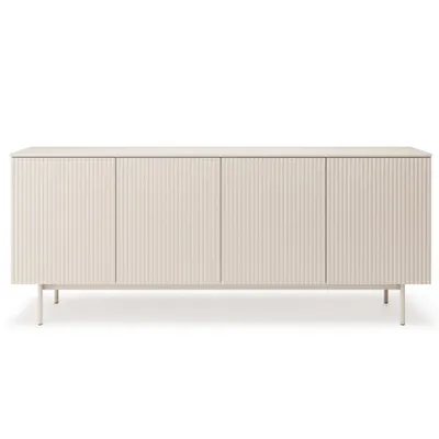 Produktbild von BEAUTYSOFA | Kommode SOFT 200 cm Kaschmir, Wohnzimmer Schrank mit 4 Türen und geriffelten Fronten, Push-to-Open