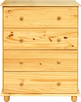 Produktbild von Möbilia Kommode | 4 Schubladen | Kiefer-Holz massiv | B 80 x T 43 x H 102 cm | natur | 19020005 | Serie KOMMODE