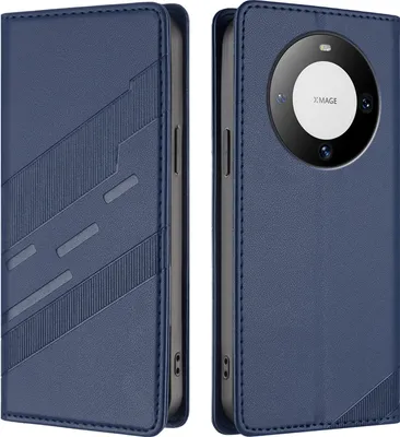 Produktbild von Hülle für Huawei Mate 60 Pro /Mate 60 Pro+, Kunstleder Brieftaschen Handyhülle mit Kartenfach und Standfunktion Blau