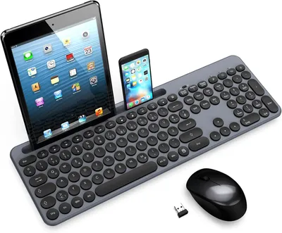 Image de Kits clavier et souris sans fil,Souris et clavier ergonomiques,Clavier et souris PC sans fil de taille standard,Layout QWERTZ allemand, touche de clic silencieux