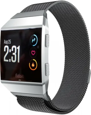 Produktbild von Strap-it Milanese Armband - Kompatibel mit Fitbit Ionic Armband Ersatzarmband Edelstahl - Magnetverschluss - Hochwertiges Material - für Armband Schwarz (S/M)