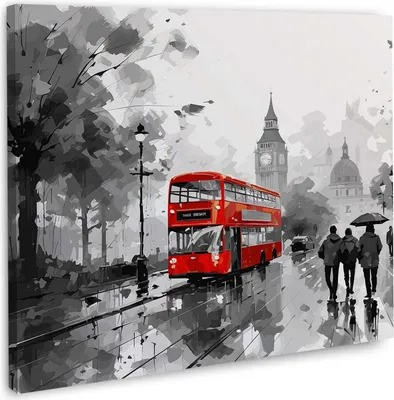 Produktbild von Leinwandbild Wandbild Kunstdruck XXL Wanddeko England London Stadt: 150x150x4cm