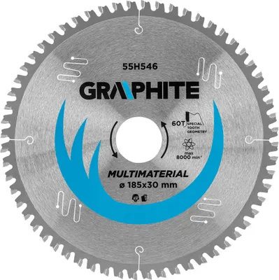 Zdjęcie produktu dla GRAPHITE Tarcza do pilarki, widiowa, 185 x 30 mm, 60 zębów, uniwersalna