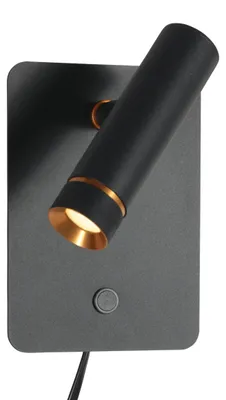 Produktbild von Mexlite - wandleuchte - Lumo - schwarz - metall - bettlampe - LED - 4850ZW