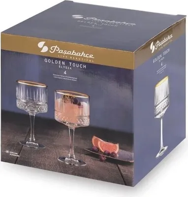 Image de Set de 4 verres à gin Pasabahce Elysia Golden Touch, 500 ml, Ø10 x 20 cm