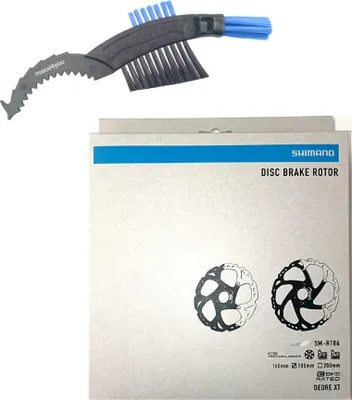 Immagine prodotto di Disco freno per bicicletta Shimano Deore XT SM-RT86 180 mm in argento-nero, incl. spazzola per catena maxxi4you