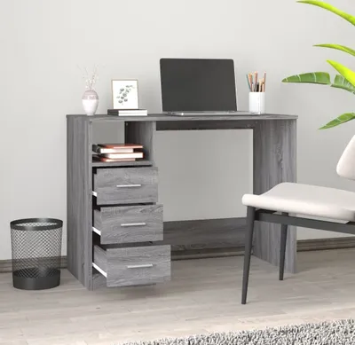 Obrázek produktu pro vidaXL Psací stůl se zásuvkami Grey Sonoma 102x50x76 cm - Psací stoly - Kancelářské stoly - Počítačové stoly