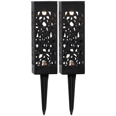 Produktbild von LED-Solar-Laterne ''Izola'', 2er-Set, schwarz, warmweiß, 6x18cm, Akku, outdoor