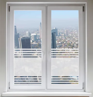 Produktbild von INDIGOS UG Glasdekorfolie Dusche Folie für Duschkabine Fensterfolie Bad Sichtschutz Streifendesign satiniert blickdicht
