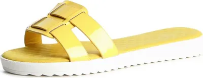 Produktbild von topschuhe24 850 Damen Plateau Sandalen Pantoletten, Farbe:Gelb, Größe:37 EU