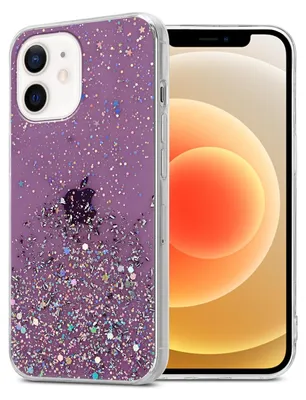 Obrázek produktu pro Cadorabo pouzdro pro Apple iPhone 12 MINI Protective Case in Purple Pouzdro na mobilní telefon TPU Etui Glitter Cover Case Glitter