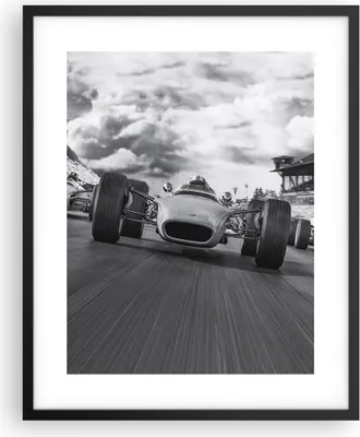 Produktbild von Gerahmtes Poster - Schwarzer Rahmen - Formel 1 Schwarz und Weiß - 40x50 cm - Wand Bild - Wanddeko - Wandbilder - Wandposter - Bilderrahmen - Bilder - Kunstdruck - Wandbild - P2BPA40x50-4127