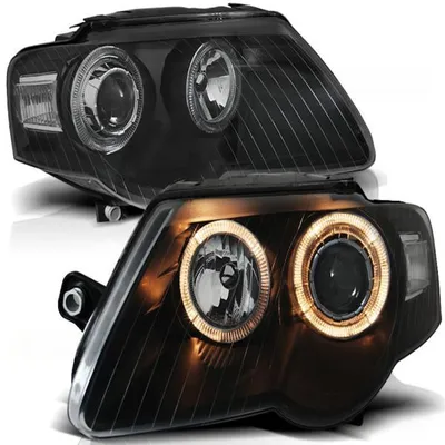 Immagine prodotto di Fari "Angel Eyes" di design, compatibili con Volkswagen Passat 3C B6 dal 03/05 al 2010, colore nero