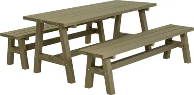Produktbild von Plus Country Plankengarnitur - Tisch und 2 Bänke RAL 7023 Graubraun