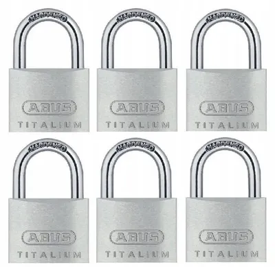 Produktbild von Abus Titalium 64TI/45 Vorhängeschloss Set 6 Stück Einzelschlüssel