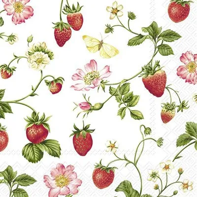 Produktbild von Servietten 33x33 cm - SWEET STRAWBERRY