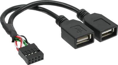 Obrázok produktu pre InLine 33440M, 2 x USB A, USB A, Čierna