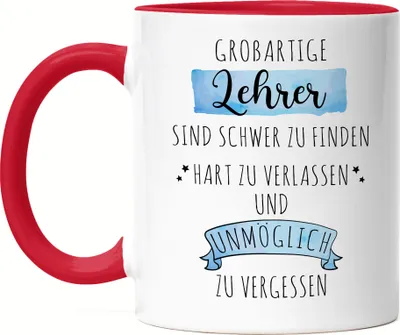 Produktbild von Großartige Lehrer Sind Schwer Zu Finden Tasse Rot  Danke Geschenk Hart Zu Vergessen