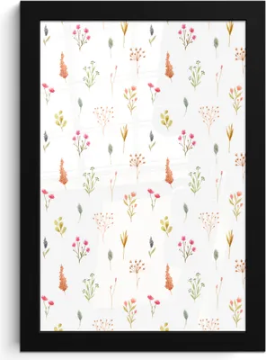 Produktbild von MuchoWow® MuchoWow® Gerahmtes Poster Blumen - Pastell - Muster 20x30 cm - Poster mit zchwarzem Bilderrahmen - Drucken - Bilder Poster im Rahmen