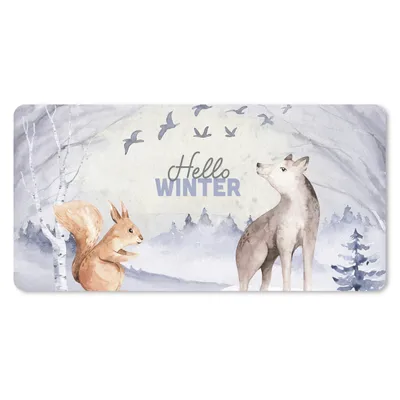 Produktbild von MuchoWow® Schreibtischunterlage Winter - Fuchs - Schnee 80x40 cm - XXL Mauspad - Gaming Mauspad