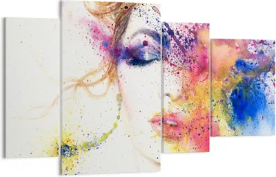 Produktbild von Bild auf Leinwand - Leinwandbild - Frau Abstraktion - 120x70cm - Wand Bild - Wanddeko - Wandbilder - Leinwanddruck - Bilder - Kunstdruck - Wanddekoration - Leinwand bilder - Wandkunst - DL120x70-3849