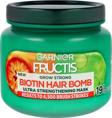 Produktbild von Garnier Fructis Grow Strong Biotin Hair Bomb Wzmacniająca maska do włosów, 320ml