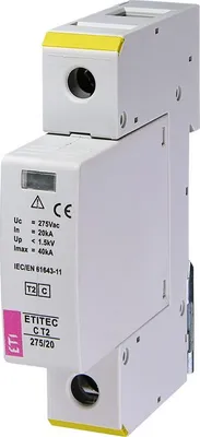 Obrázok produktu pre ETI zvodič prepätia ETITEC C 275/20 1+0 T2 (C)