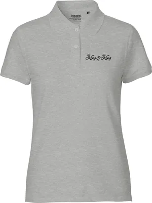 Produktbild von Huuraa Damen Polo Shirt King Paar Krone XXL Sport Grey Bio Baumwolle Fairtrade Poloshirt Geschenkidee
