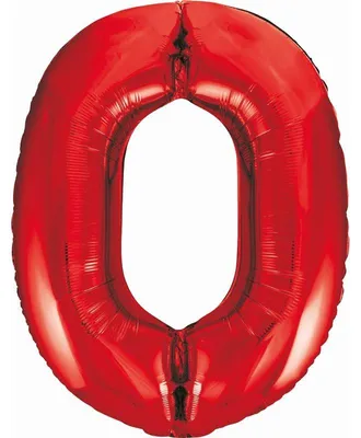 Immagine prodotto di Pallone in foil XL numero 0 rosso 85 cm