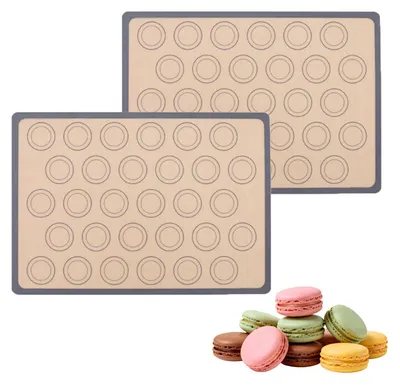 2er-Set Silikon-Backmatten, antihaftbeschichtet, 42x29,5 cm, BPA-frei