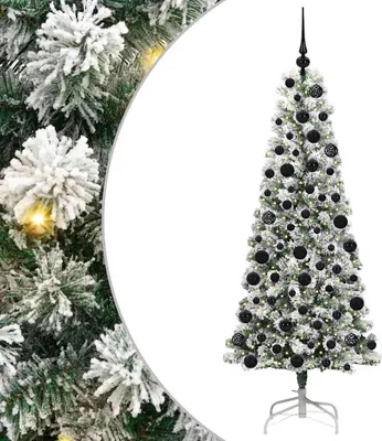 Produktbild von vidaXL Künstlicher klappbarer Weihnachtsbaum Grün und Weiß 180 cm