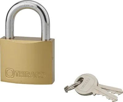 Image de Cadenas à clé, intérieur, 50 mm, anse acier cémenté, 2 clés - THIRARD