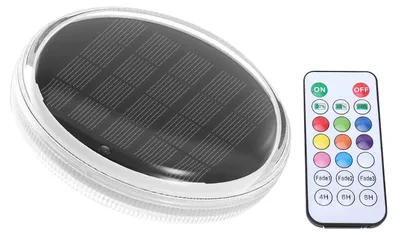 Produktbild von Solarbetriebene Schwimmbadbeleuchtung, RGB-Umgebungslicht, schwimmende Leuchte mit Solarzelle und 30 LEDs, 3 Helligkeitsstufen, Timer mit 4/6/8 Stunden, wasserdicht nach IPX7