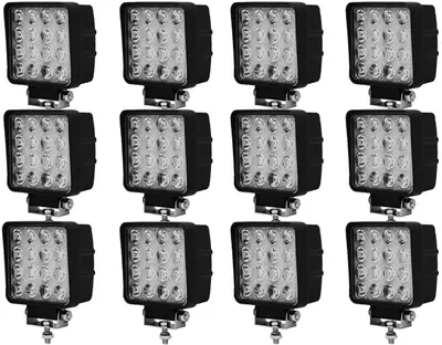 Immagine prodotto di Greenmigo 12x 48W LED Fari da lavoro 4320LM Fari supplementari Fari LED IP67 Fuoristrada Impermeabili Proiettori 12V 24V [Classe energetica