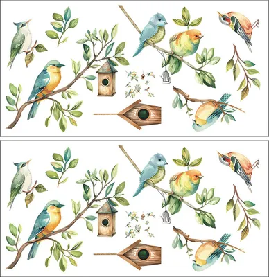 Produktbild von Fensterbilder Winter Vögel, 2 Bögen selbstklebende, statisch haftende Fensteraufkleber, wiederverwendbare Winterdeko