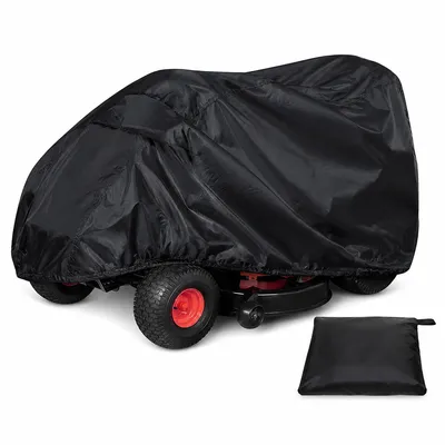 Produktbild von Abdeckhaube für Aufsitzrasenmäher XL 183×137×117 cm, 210D Oxford, wasserdicht, UV-beständig, mit Kordelzug & Spanngurt, wetterfest, robust