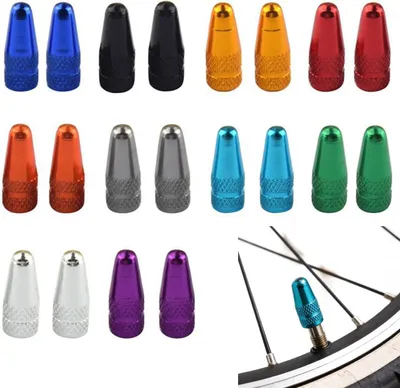 Imagen del producto de Tapas para válvulas de bicicleta de aluminio, 20 unidades, color , para válvulas francesas