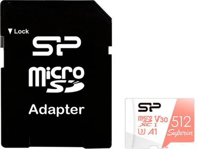 Zdjęcie produktu dla Silicon Power SP512GBSTXDV3V20SP, 512 GB, MicroSDXC, Klasa 10, UHS-I, 100 MB/s, 800 MB/s