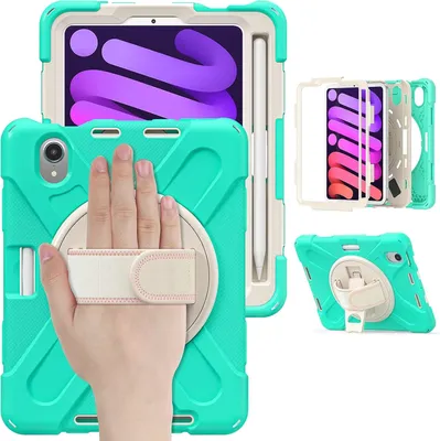 Produktbild von Tasche für iPad Mini 6 8.3" mit Ständer und Stylus-Halterung Mint