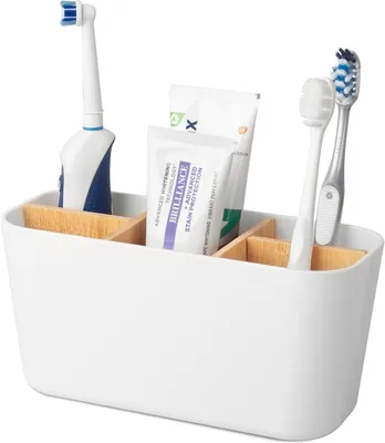 Obrázek produktu pro Držák na zubní kartáčky z bambusu s 5 přihrádkami