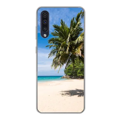 Produktbild von MuchoWow® Handyhülle Schutzhülle Hülle für Samsung Galaxy A30s Strand - Tropen - Meer Silikon Softcase Handy Hülle - Karteninhaber