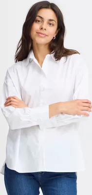 Obrázek produktu pro Fransa FRZASHIRT Dámská blůza ze směsi bavlny, zapínání na knoflíky, košilový límec, dlouhé rukávy, volný střih