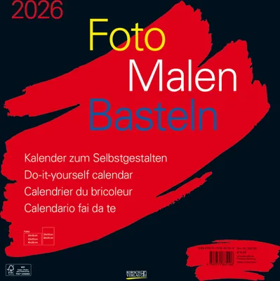 Produktbild von Foto-Malen-Basteln Bastelkalender schwarz groß 2026