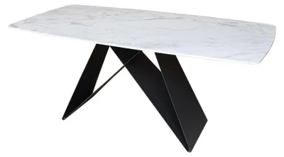 Immagine prodotto di Tavolo da pranzo FURNLUX, design moderno, grigio e nero, 180 cm / Colore principale: grigio / Dimensioni: 180 x 75 x 90 cm