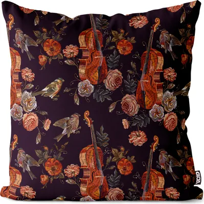 Produktbild von VOID Violine Rose Vögel Kissenbezug Kissenhülle Sofakissen Kissen Deko Outdoor-Kissen Dekokissen